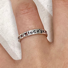 Load image into Gallery viewer, Silver Lucky Chain Ring (Silver 925, Adjustable)
