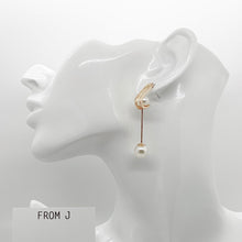 Load image into Gallery viewer, Rose Gold Pearl Drop Earrings