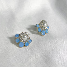 Load image into Gallery viewer, Blue emerald stud earrings