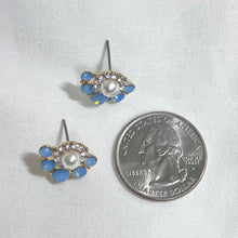Load image into Gallery viewer, Blue emerald stud earrings