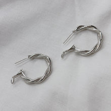 Load image into Gallery viewer, Twisted Hoop Earrings - Silver 925