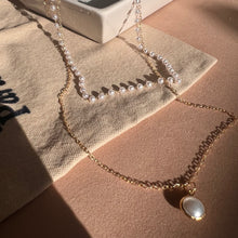Load image into Gallery viewer, Double Layered Gold Pearl Necklace