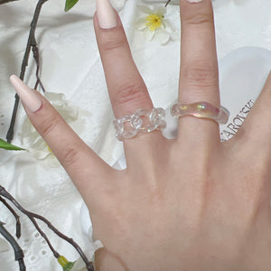 Clear Chain and Penta Ring Set