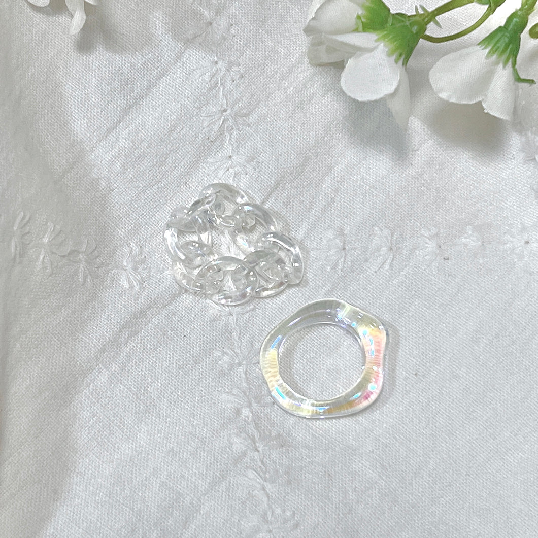 Clear Chain and Penta Ring Set