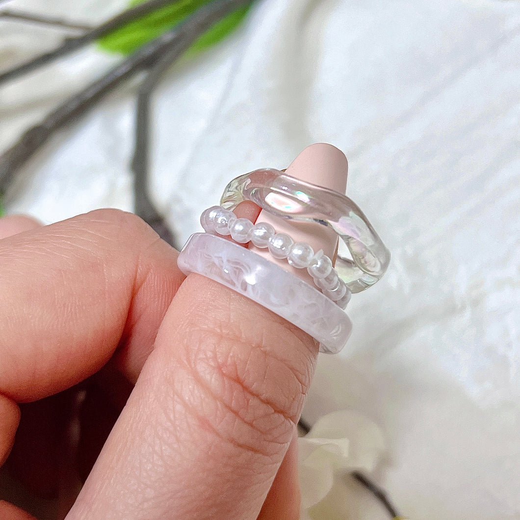[3pc Set] Iridescent Rings