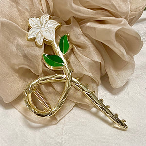 White Lily Hair Claw