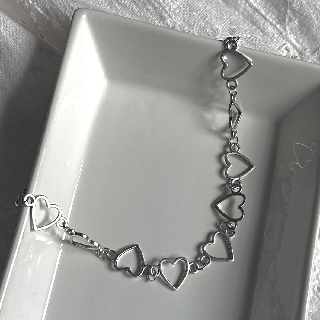 Silver Heart Chocker