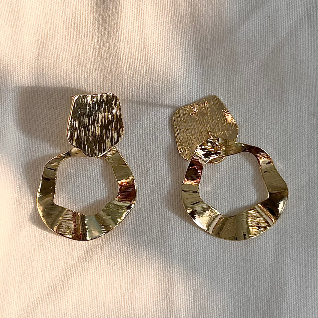 Crushed Gold Vintage Earrings