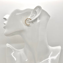Load image into Gallery viewer, Gold Pipe C Earrings
