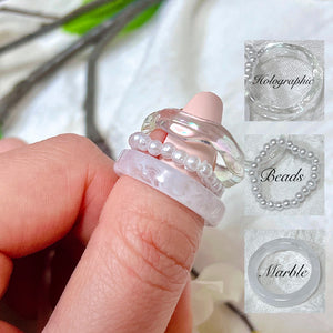 [3pc Set] Iridescent Rings