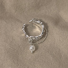 Load image into Gallery viewer, Double layered pearl ring - Silver 925
