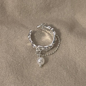 Double layered pearl ring - Silver 925