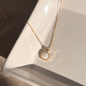 Square Marble Gold Necklace