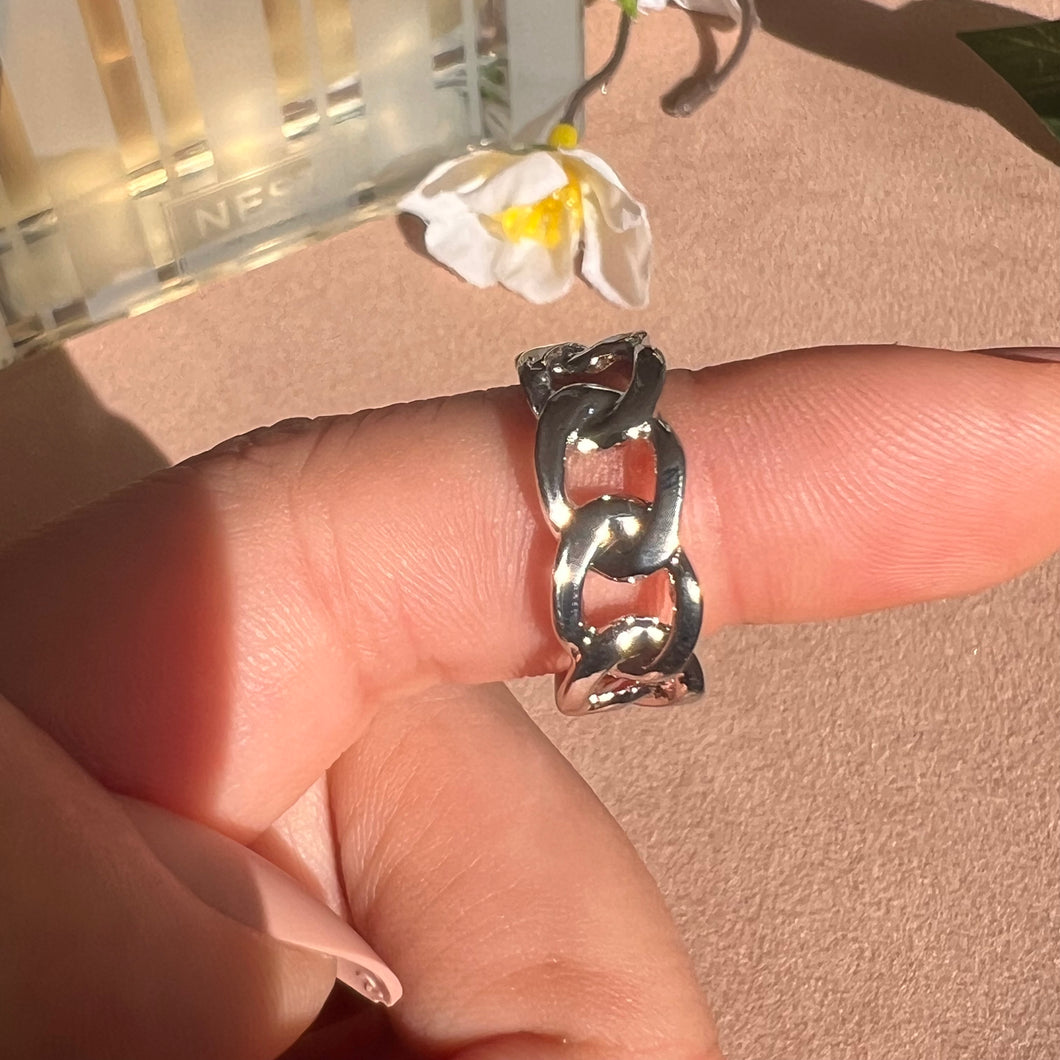 Silver Chain Ring (Silver 925, Adjustable)